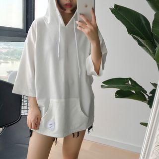 Plain 3/4 Sleeve Hoodie