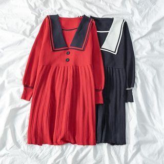 Sailor Collar Knitted Dress