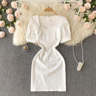 Square Neck Mini Bodycon Dress
