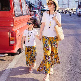 Family Matching Short-sleeve T-shirt / Wide Leg Pants / Set
