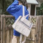 Canvas Double Stripe Accent Backpack