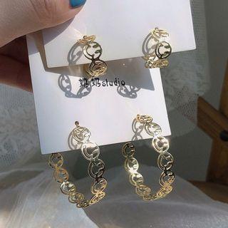 Alloy Smiley Hoop Earring