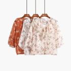 Ruffled Floral Chiffon Top With Camisole