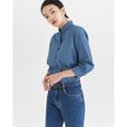 Peter Pan Collar Denim Shirt