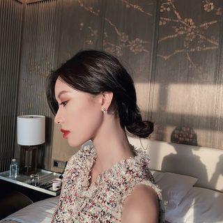 925 Sterling Silver Faux Pearl Ear Stud As Shown In Figure - One Size