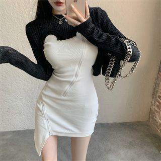 Asymmetrical Tank Dress / Cropped Knit Top
