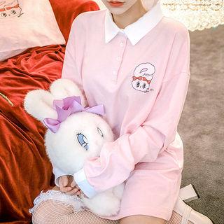Esther Loves Chuu Bunny Print Polo Shirt