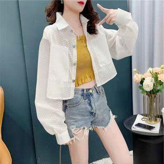 Long-sleeve Loose Fit Sheer Shirt