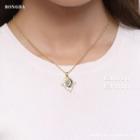 Rhinestone Moon Necklace / Drop Earring