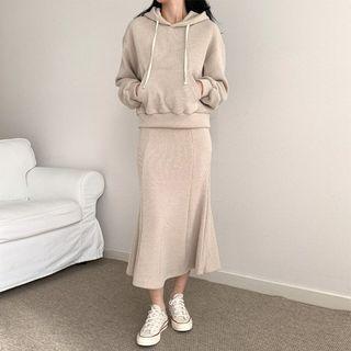 Knit Set: Kangaroo Hoodie + Long Mermaid Skirt