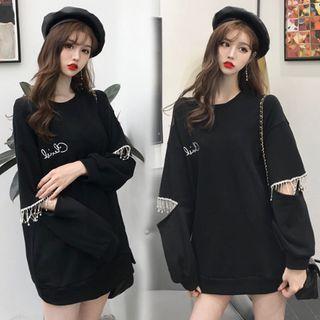 Fringe Trim Pullover As Shown In Figure - One Size