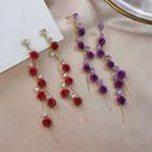 Rhinestone Alloy Rose Fringed Earring
