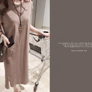 Round-neck Cap-sleeve Dress