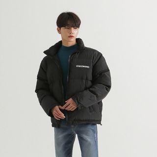 Detachable-sleeve Zip-up Padded Jacket