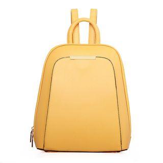 Plain Faux Leather Backpack