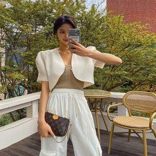 Puff-sleeve Bolero Jacket