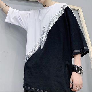 Two-tone Sequined T-shirt