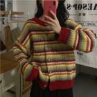 Long-sleeve Striped Cardigan Muticolor - One Size
