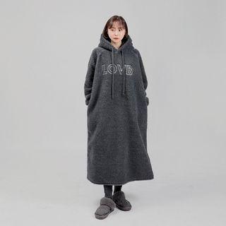 [lovb] Letter Dumble Long Hoodie Dress