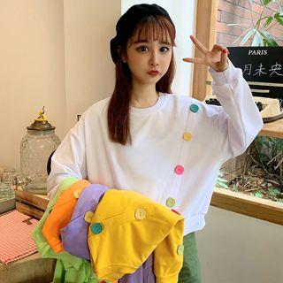 Diagonal Button Pullover