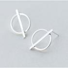 925 Sterling Silver Round Ear Stud One Pair - 925 Silver - One Size
