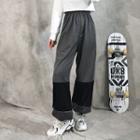 Color Panel Drawstring Gathered Cuff Pants