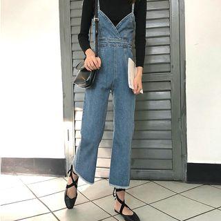 Shoulder-tie Denim Jumpsuit