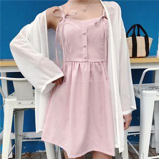 Sheer Open Front Jacket White - One Size