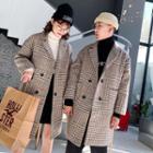 Couple Matching Double Breasted Plaid Coat