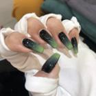 Gradient Pointed Faux Nail Tips Pd-137 - Gradient - Dark Green - One Size
