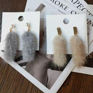 Faux Pearl Chenille Dangle Earring