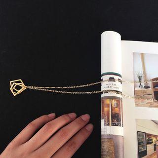 Alloy Geometric Pendant Necklace Gold - One Size