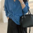 Two-way Woolen Cardigan Blue - One Size