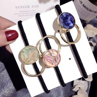 Acrylic Disc Alloy Hoop Earring