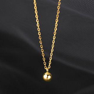 925 Sterling Silver Bead Pendant Necklace S925 Silver - Gold - One Size