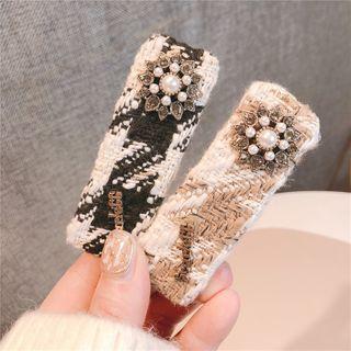 Embellished Tweed Hair Clip