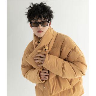 Set: Padded Zip Jacket + Bear Plush Scarf