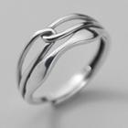 Layered Sterling Silver Open Ring S925 Silver Ring - Silver - One Size