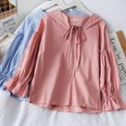 Bow Flare-sleeved Shirt