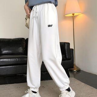 Letter Embroidered Jogger Sweatpants