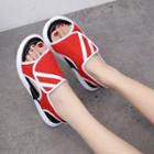 Adhesive Strap Slingback Platform Sandals