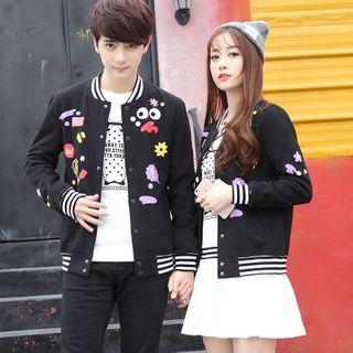 Couple Matching Printed Button-up Jacket