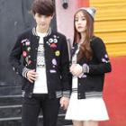 Couple Matching Printed Button-up Jacket