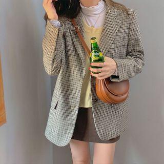 Long-sleeve Houndstooth Jacket