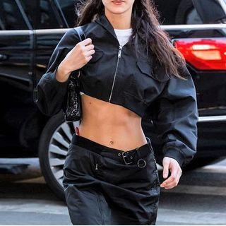 Puff Sleeve Cropped Zip-up Jacket