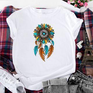 Short-sleeve Dreamcatcher Print T-shirt