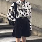 Animal Print Shirt / Belt / Dress Shorts