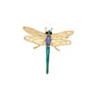 Simple And Fashion Enamel Dragonfly Brooch With Cubic Zirconia Golden - One Size