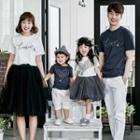 Family Matching Tassel Detail Short-sleeve T-shirt / Mesh A-line Skirt / Plain Pants