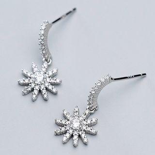 925 Sterling Silver Sunflower Dangle Earring